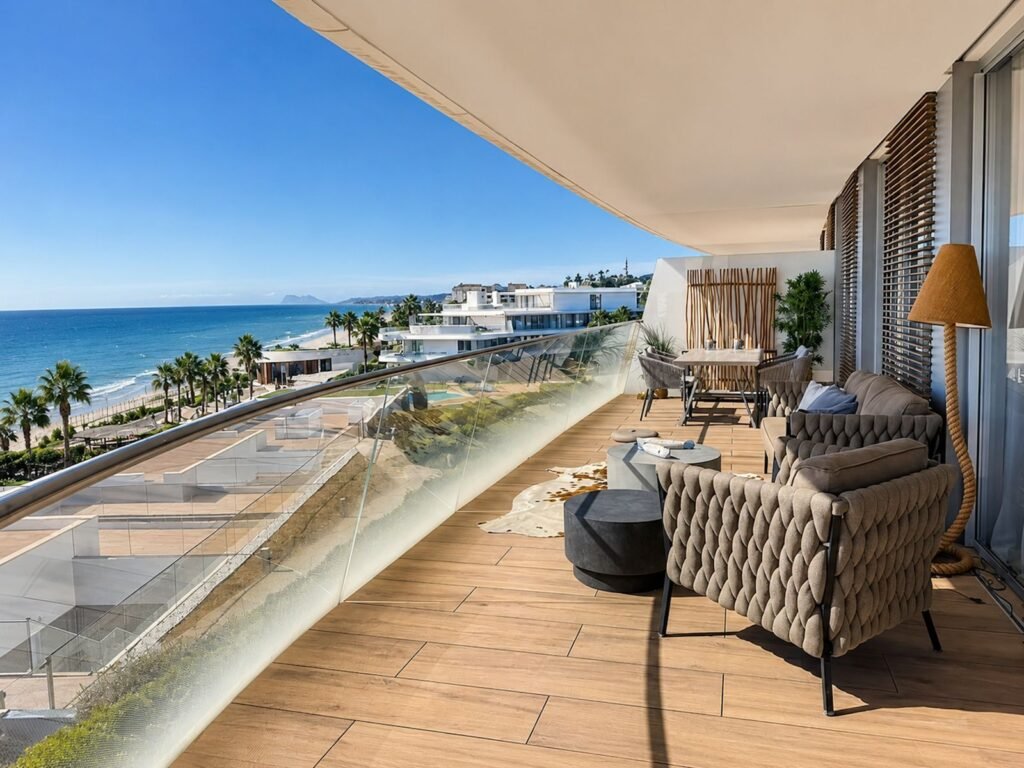 4 Bed Middle Floor Apartment for Sale in Estepona – Beachfront Corner Home
