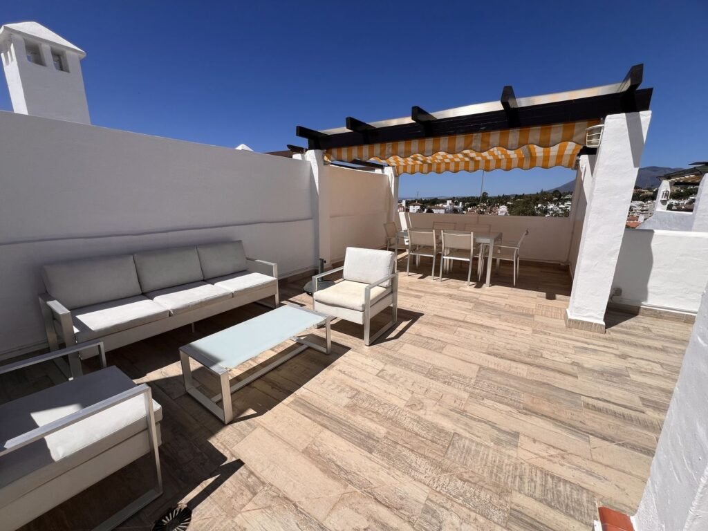 2 Bed Penthouse Duplex for Sale in Estepona – Sea-View Upper Terrace & Pool